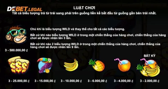 Chú Khỉ Điên Cuồng Debet | Slots game đỉnh cao hàng đầu 2024 1 Luật chơi chung slots game Chú Khỉ Điên Cuồng