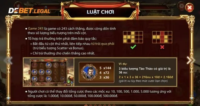Cách chơi Tam Quốc Debet từ cao thủ - Thắng đậm mỗi ngày 2 Quy tắc chơi Tam Quốc Debet chuẩn xác nhất