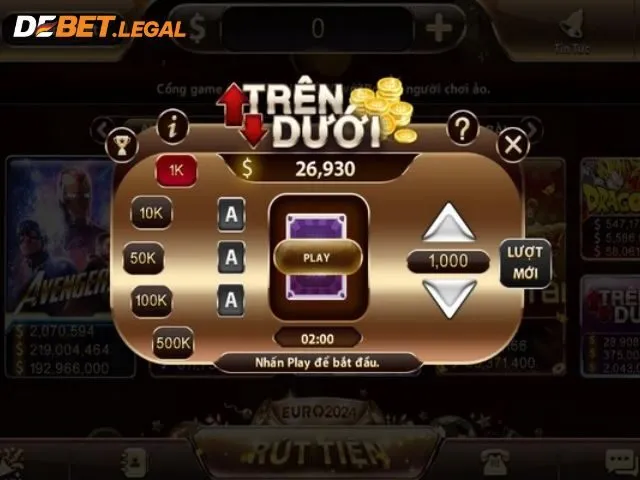 Cách Chơi Trên Dưới Debet Đơn Giản, Chi Tiết Nhất Năm 2024 4 Tham Gia Game Trên Dưới Tại Debet