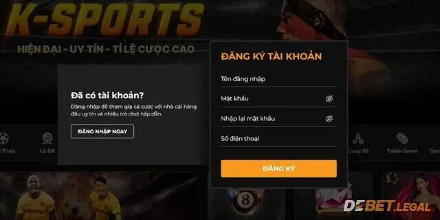 Giftcode Debet - Phần thưởng hấp dẫn cho hội viên 1 Đăng ký tài khoản chơi để nhận quà tân thủ
